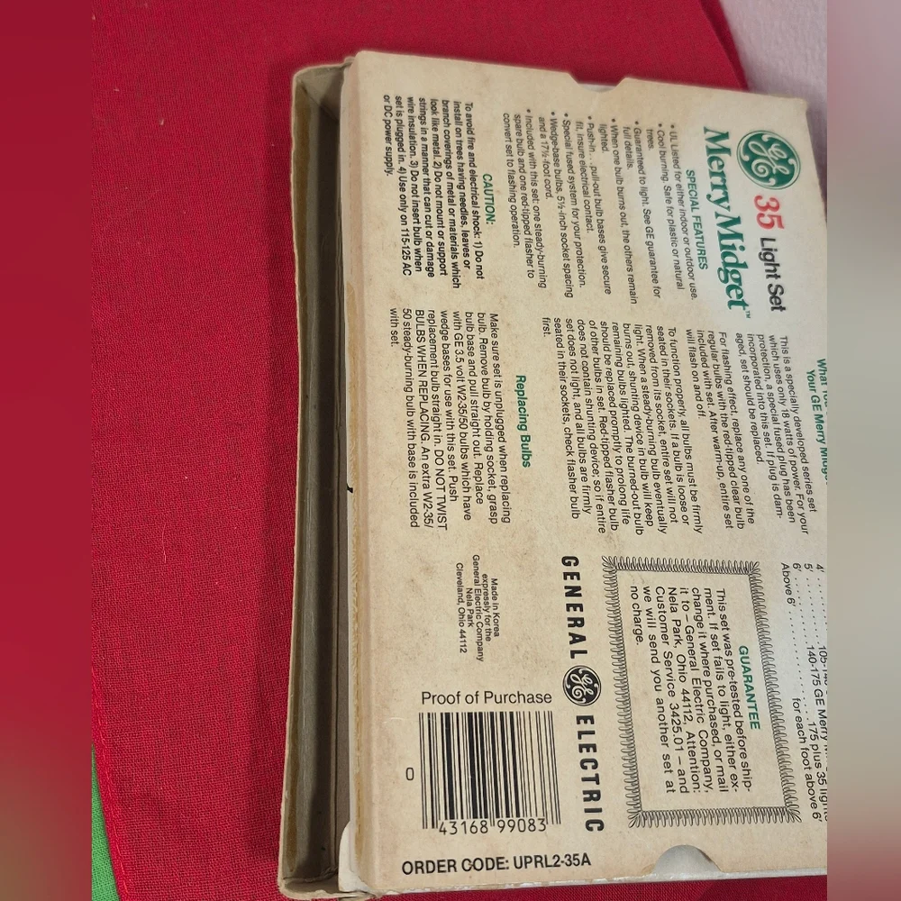 Vintage GE Merry Midget Christmas Lights – 35 Assorted Color Bulbs Tested Works